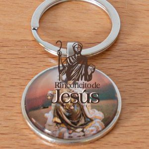 Llavero religioso Virgen del Carmen - 3 cm diámetro