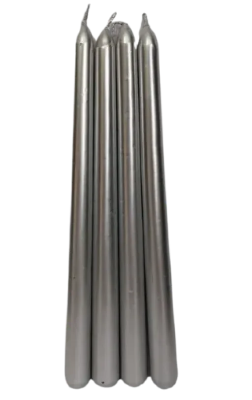 Vela plateada set x 4